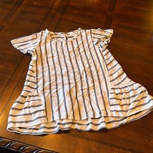 Cat & Jack Girls L (10/12) Dark Gray/White Tunic Top